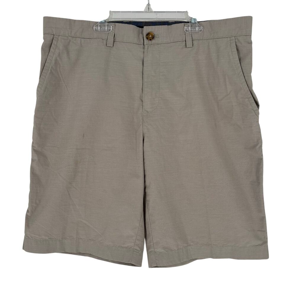 Tommy Hilfiger Lightweight Tan Khaki Chino Shorts Men's Sz 36 Cotton Flat Front